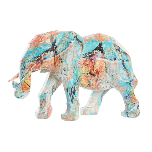 Multifarvet Harpiks Elefant Figur 38 x 18 x 26 cm