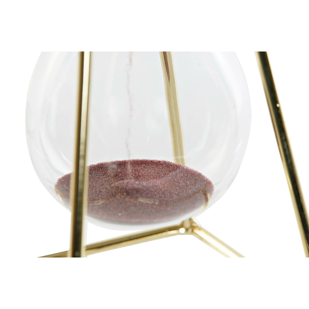 Guldfarvet Timeglas i Krystalglas med Metalstel 8 x 19 cm - BStore