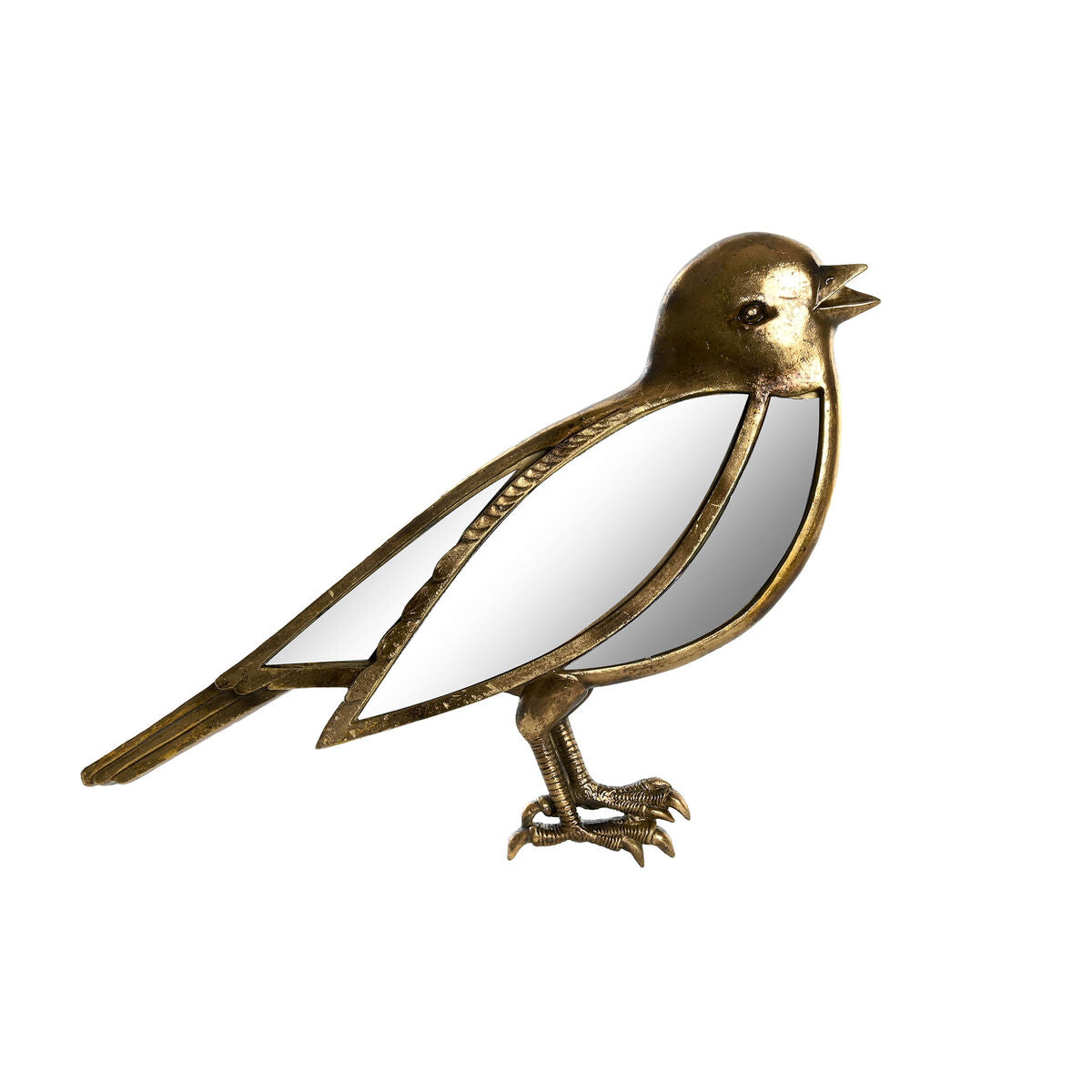 Gylden Fugle Figur i Harpiks med Spejleffekt 41,5 x 3 x 20 cm - BStore