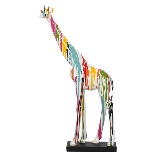 Multifarvet Giraf Figur i Harpiks 50 x 17 x 92,5 cm