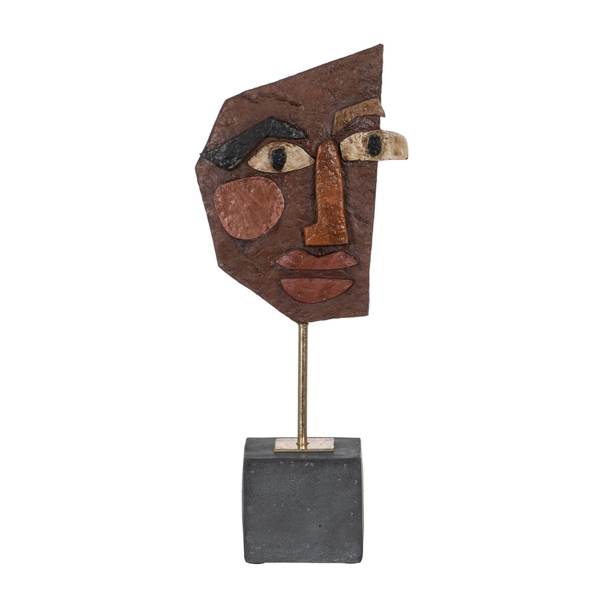 Brun Harpiks Maske Skulptur 17,8 x 10 x 43,7 cm - BStore